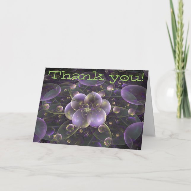 Cartões de agradecimentos de arte frontal roxo e v (Frente)