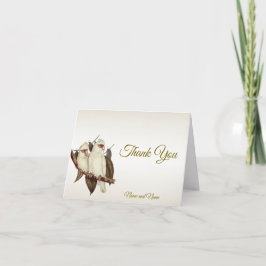 Cartões de agradecimentos de aves brancas