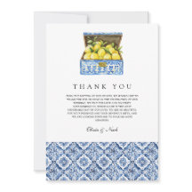 Cartões de agradecimentos de Azulejo de limão medi