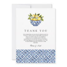 Cartões de agradecimentos de Azulejo de limão medi