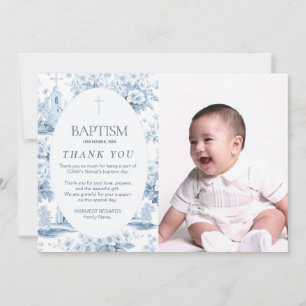 Cartões de agradecimentos de Batismo Azul, Design 