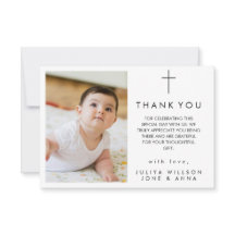 Cartões de agradecimentos de Batismo de Foto para 