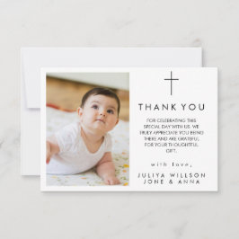 Cartões de agradecimentos de Batismo de Foto para