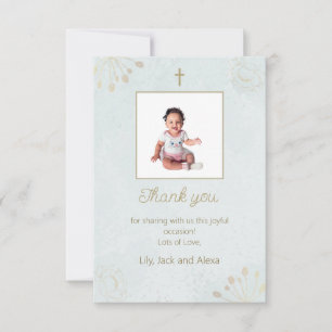 Cartões de agradecimentos de batismo elegante para