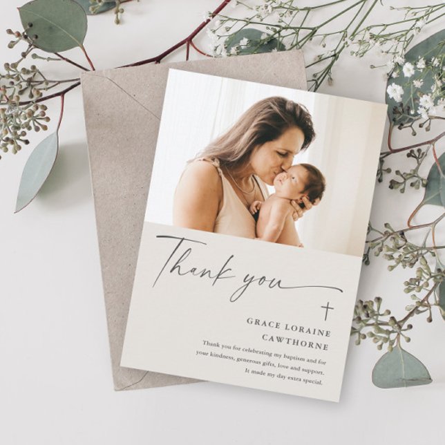 Cartões de agradecimentos de Batismo Fotográfico d (Criador carregado)