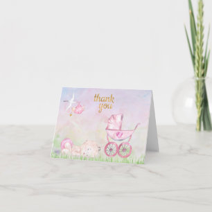 Cartões de agradecimentos de Bebê de Aquarela pa