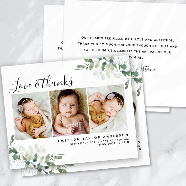 Cartões de agradecimentos de Bebê de Foto Eucalypt (Criador carregado)
