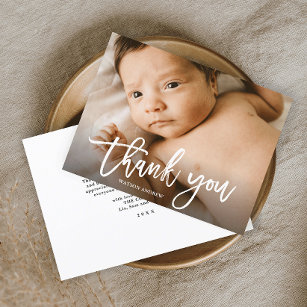 Cartões de agradecimentos de Bebê de Foto Manuscri
