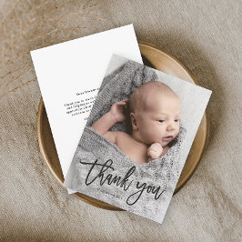 Cartões de agradecimentos de Bebê de Foto Manuscri