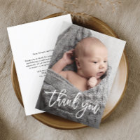 Cartões de agradecimentos de Bebê de Foto Manuscri