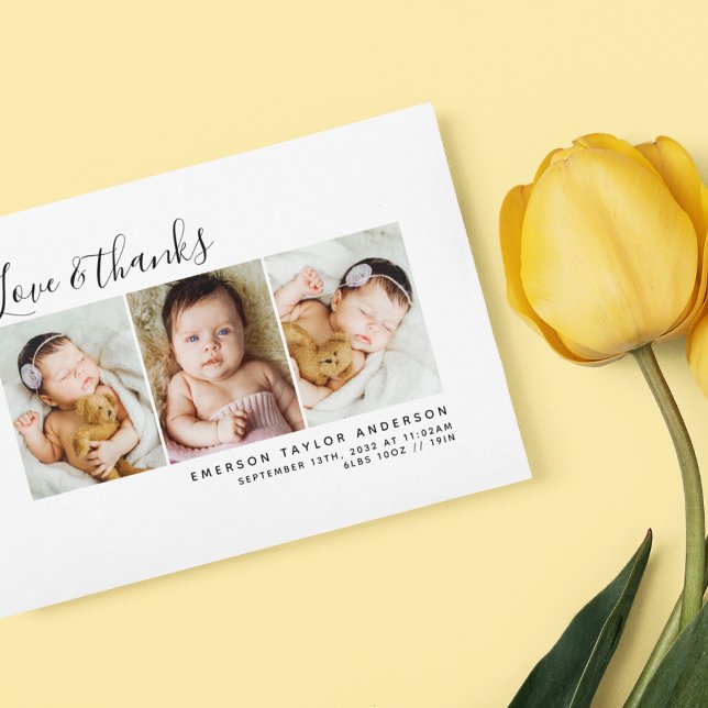 Cartões de agradecimentos de Bebê de Foto Minimali (Criador carregado)