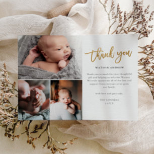 Cartões de agradecimentos de Bebê Fotográfico 3 do