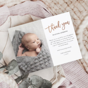 Cartões de agradecimentos de Bebê Fotográfico de S