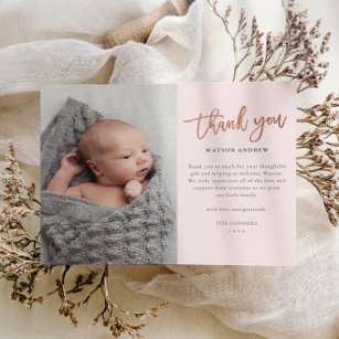 Cartões de agradecimentos de Bebê Fotográfico de S