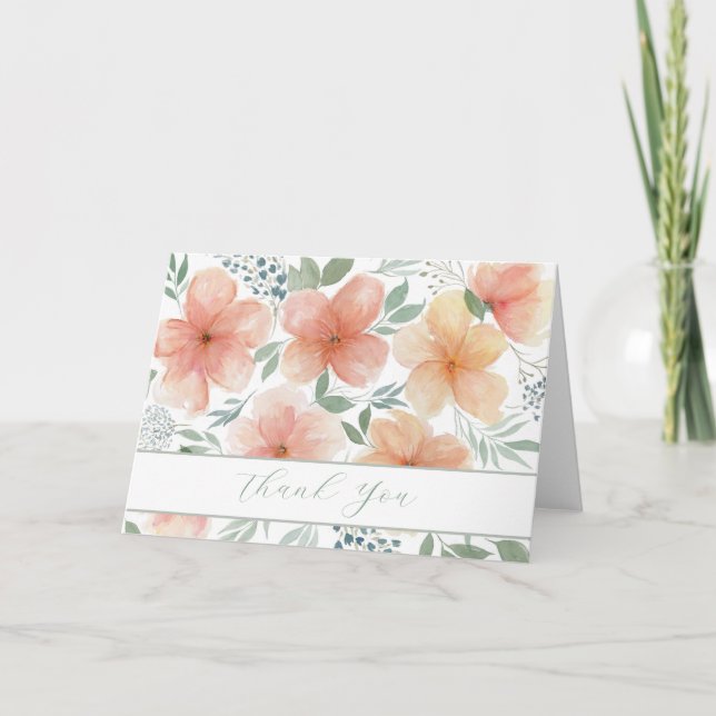Cartões de agradecimentos de Blossomas de Pêssego  (Frente)