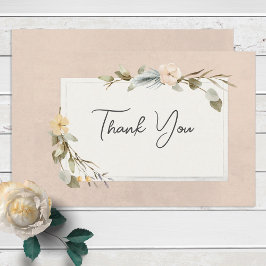 Cartões de agradecimentos de Blush de Frame Floral