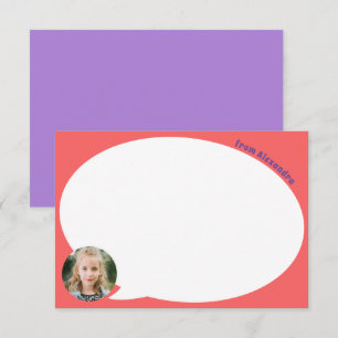 Cartões de agradecimentos de Bolha de Fala e Foto 