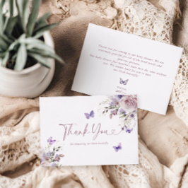 Cartões de agradecimentos de Borboleta Chá de fral