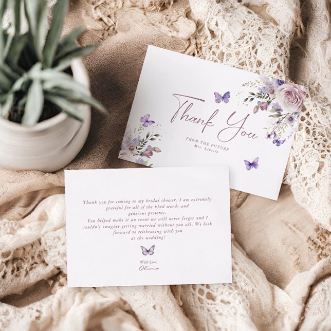 Cartões de agradecimentos de Borboleta Floral Dust (Criador carregado)