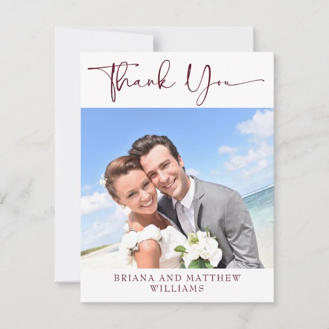 Cartões de agradecimentos de Borgonha Fotográfica (Frente)