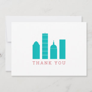 Cartões de agradecimentos de Boston Skyline