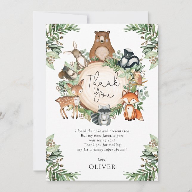 Cartões de agradecimentos de Bovinos em Florestas  (Frente)