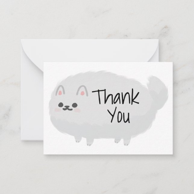 Cartões de agradecimentos de Cachorro Fluffy (Frente)