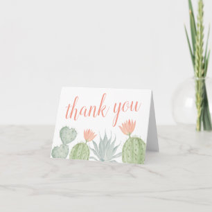 Cartões de agradecimentos de Cactus de Aquarela