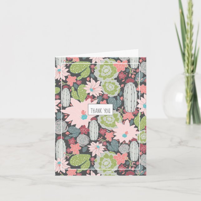 Cartões de agradecimentos de Cactus e Plantas Sucu (Frente)