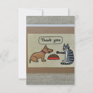 cartões de agradecimentos de cães e gatos