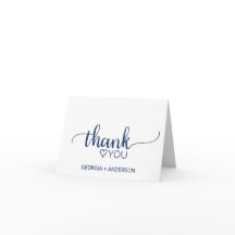 Cartões de agradecimentos de Caligrafia Simples Az