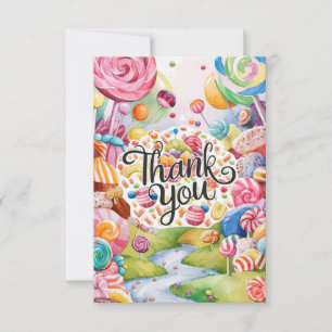 Cartões de agradecimentos de Candyland Encantada