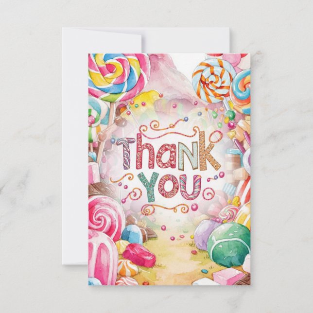 Cartões de agradecimentos de Candyland Encantado M (Frente)