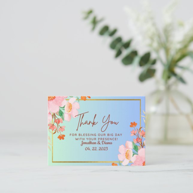 Cartões de agradecimentos de casamento (Em pé/Frente)