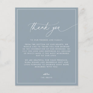 Cartões de agradecimentos de Casamento Azul com D