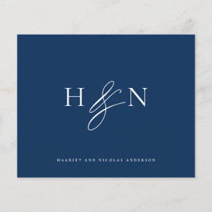 Cartões de agradecimentos de Casamento Azul Marinh