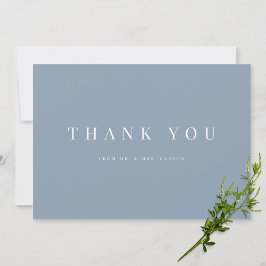 Cartões de agradecimentos de Casamento Azul Modern