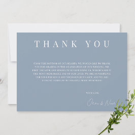 Cartões de agradecimentos de Casamento Azul Modern