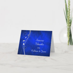 Cartões de agradecimentos de Casamento Azul Silver