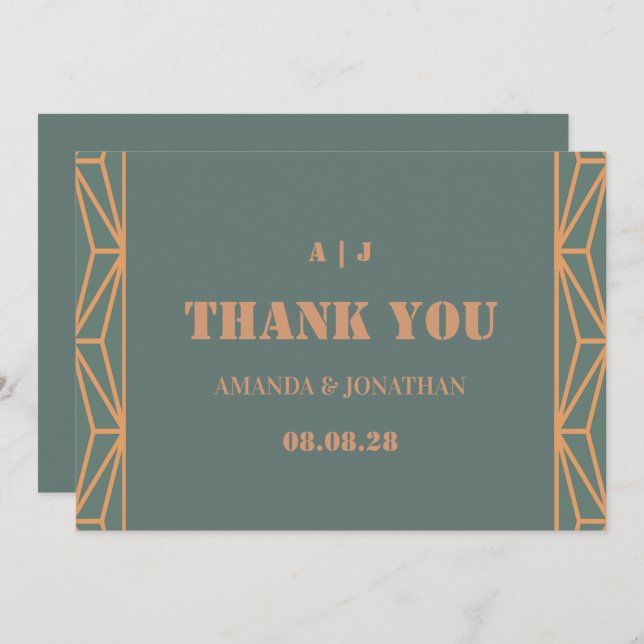 Cartões de agradecimentos de Casamento Blue Terrac (Frente/Verso)