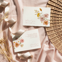 Cartões de agradecimentos de casamento Boho Flower