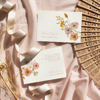 Cartões de agradecimentos de casamento Boho Flower