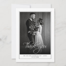 Cartões de agradecimentos de Casamento Branco Pret