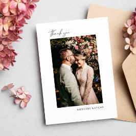 Cartões de agradecimentos de Casamento Branco Pret