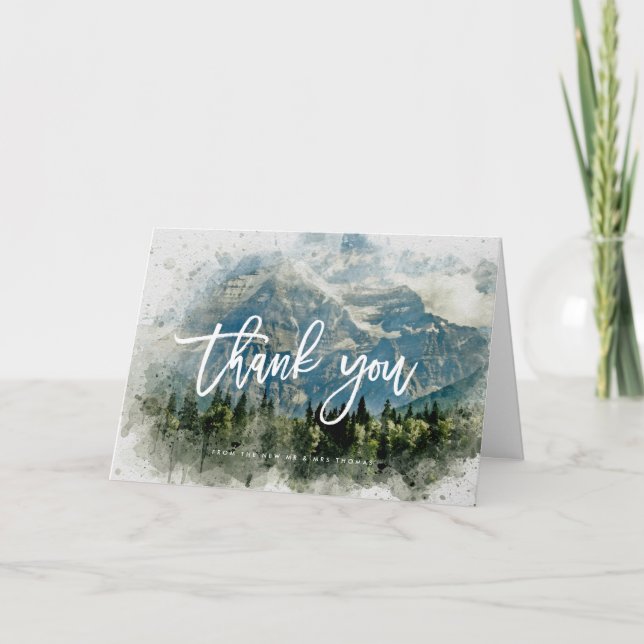 cartões de agradecimentos de casamento da floresta (Frente)