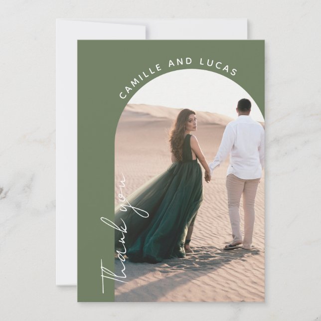 Cartões de agradecimentos de casamento das Palmeir (Frente)