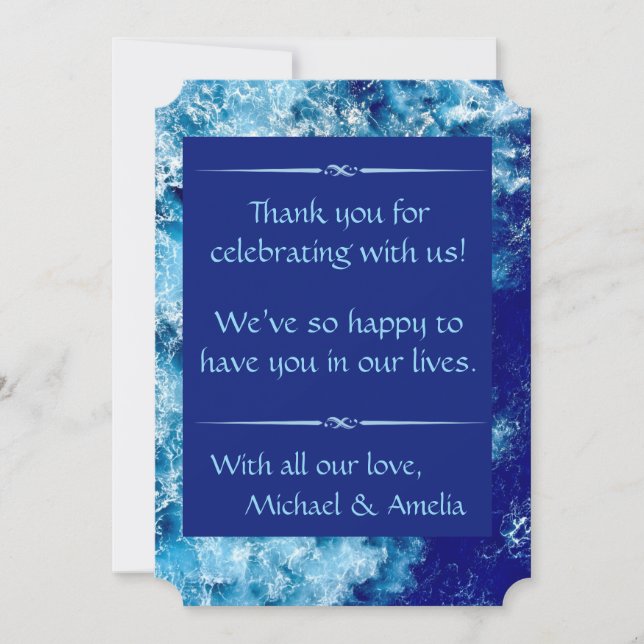 Cartões de agradecimentos de Casamento de Água do  (Frente)