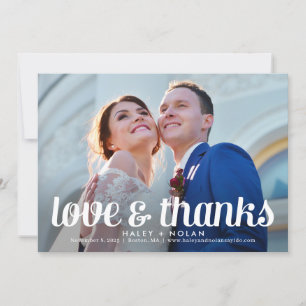 Cartões de agradecimentos De Casamento De Amor Sem