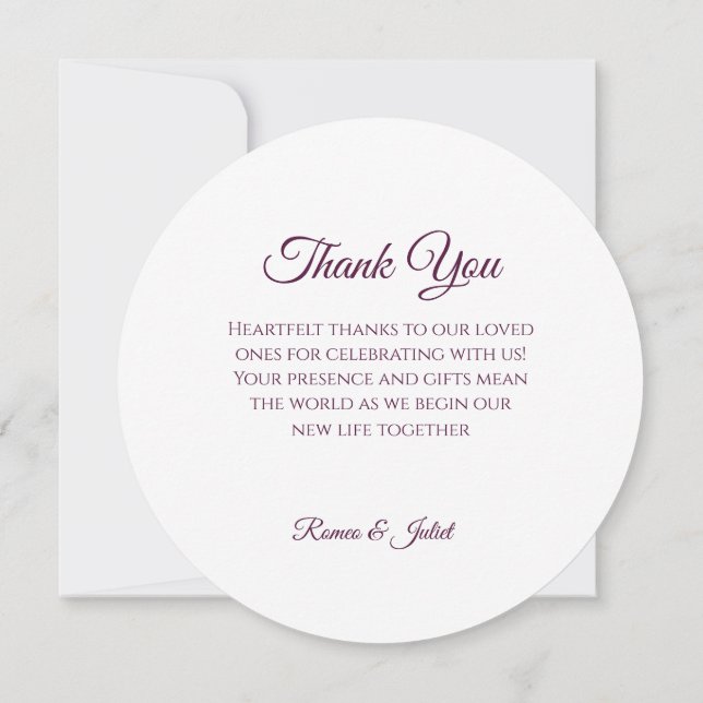 Cartões de agradecimentos de Casamento de Anel Flo (Verso)