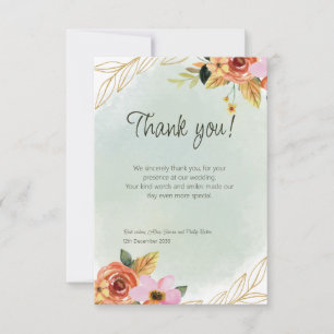 Cartões de agradecimentos de Casamento de Aquarela